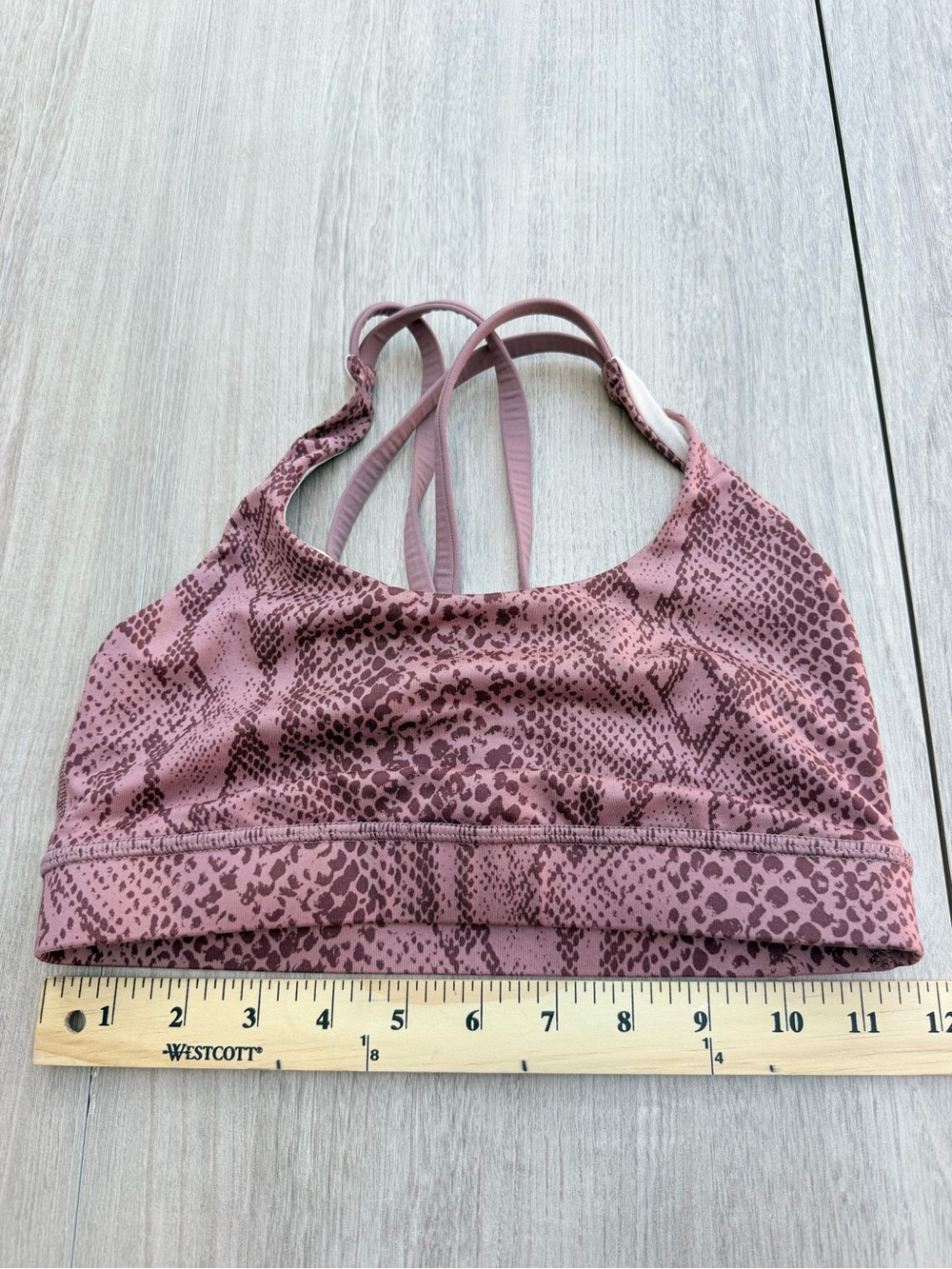 lululemon athletica Mauve Pink Snake-Print Strappy Sports Bra